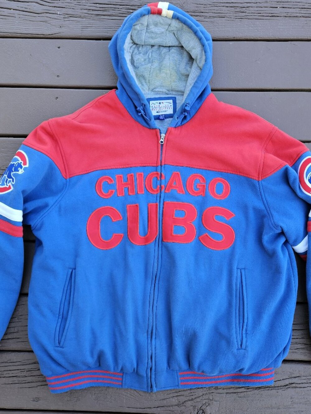 Men's Vintage 3XL Genuine Chicago Cubs G-III Sports Embroidered Zip-Up Hoodie